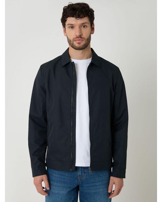 Threadbare Blue Showerproof Lightweight Collared Zip Through Jacket for men