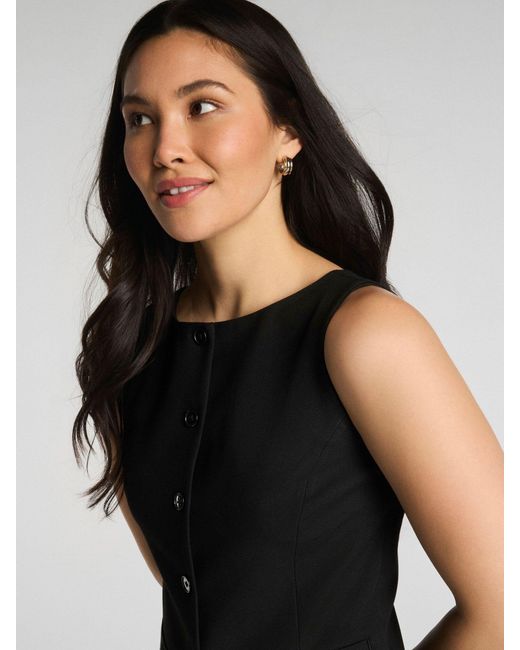 Spanx Black Wellsuited Tailored Button-Down Vest