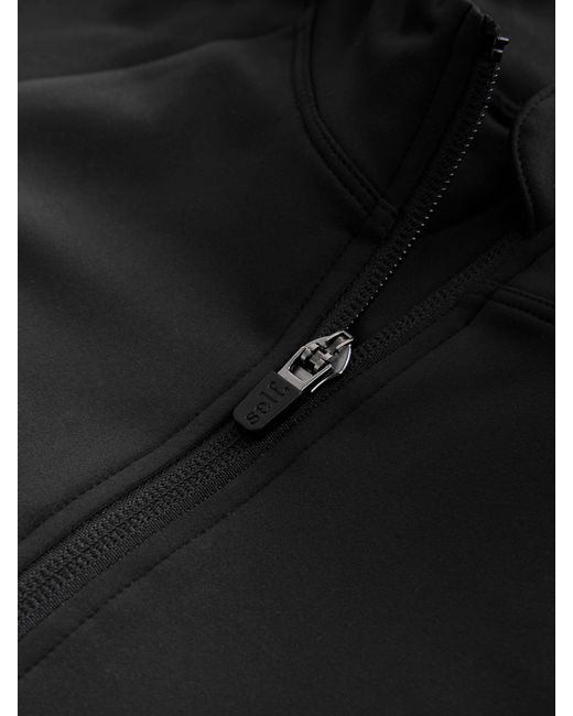 Self Black Peplum Techinal Jacket With Full Zip