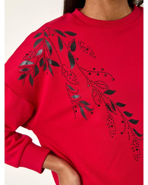 Roman Red Placement Print Jersey Stretch T-Shirt