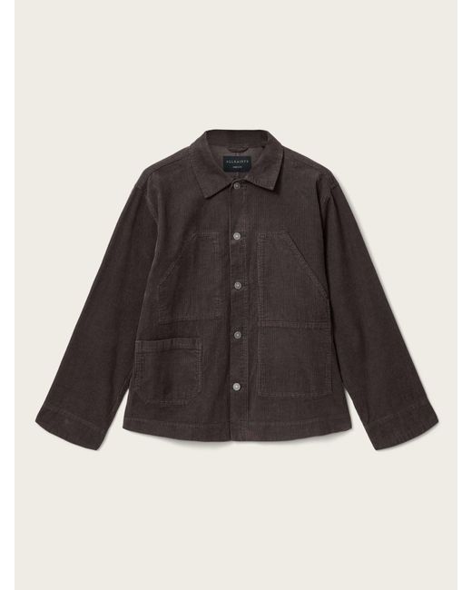 AllSaints Black Allsaints Mukesh Cord Shacket for men