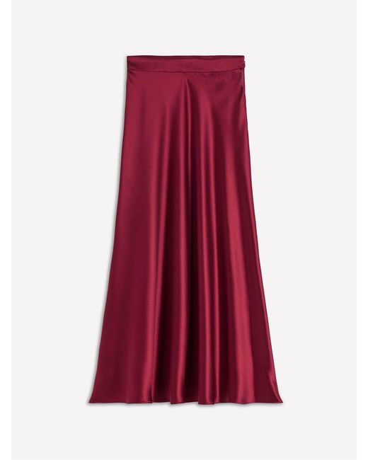 Boden Red Bias Cut Maxi Slip Skirt