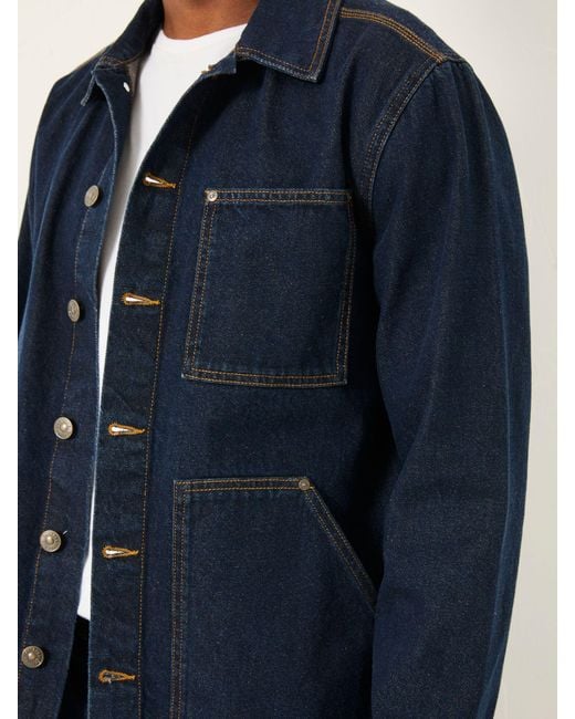 FatFace Blue Fatface Denim Worker Jacket for men