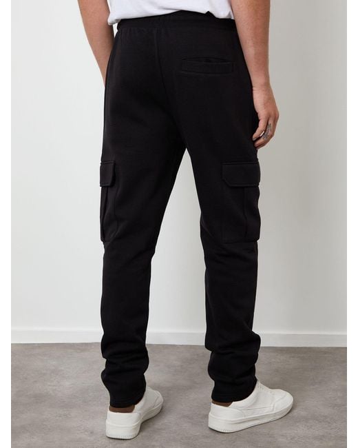 Threadbare Black Cargo Joggers for men