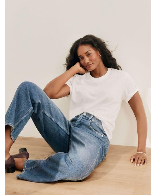 Spanx Blue Authentic 360 Barrel Leg Jeans Shape