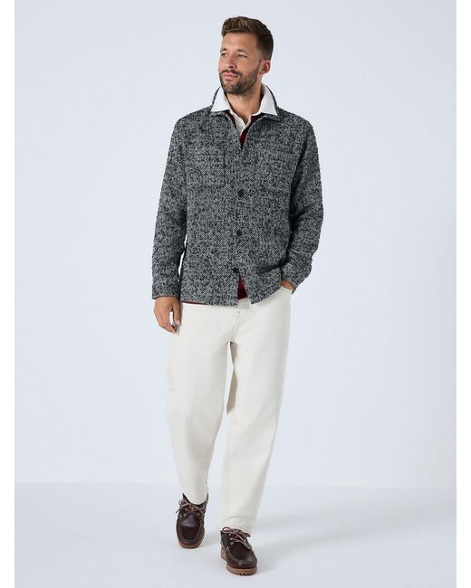 Next Gray Herringbone Check Shacket for men