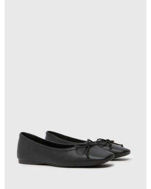Schuh Black Lotta Square Toe Ballerinas