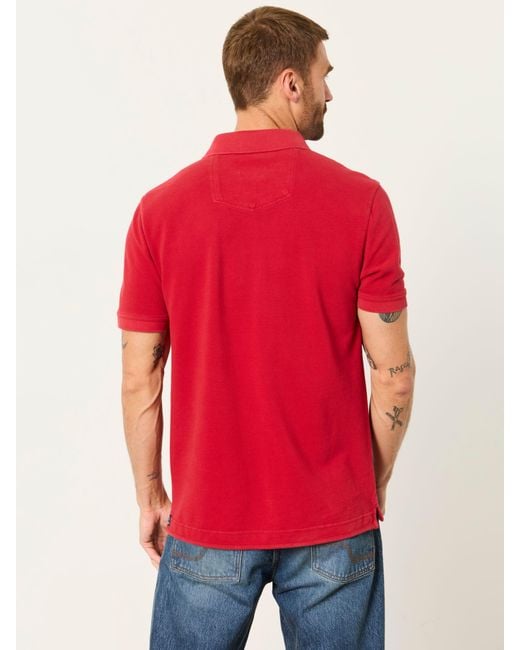 FatFace Red Fatface Short Sleeve Pique Polo Shirt for men
