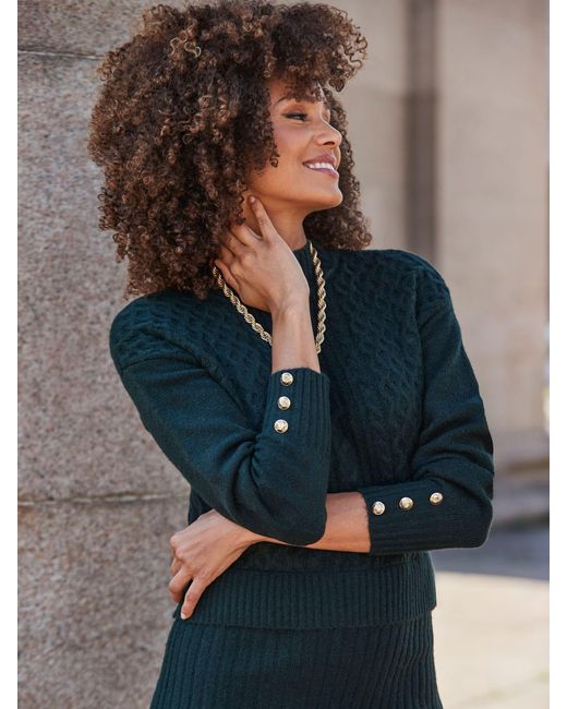 Sosandar Gray Two Part Cable Knit Midi Dress