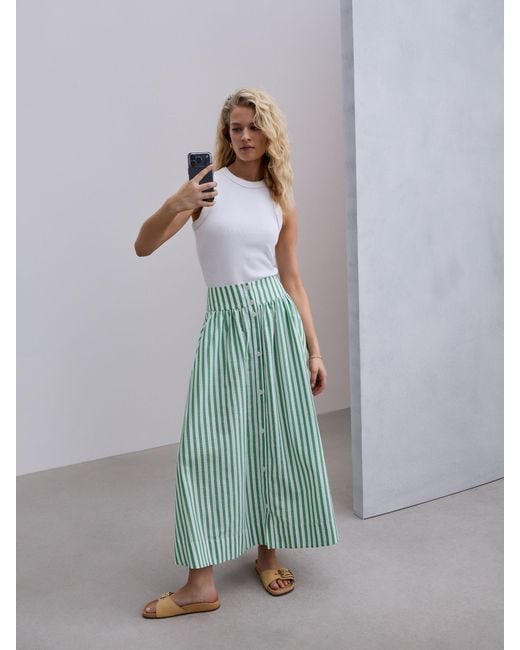Next Blue Button Down Maxi Skirt