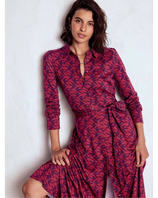 Boden Purple Marcia Jersey Shirt Dress