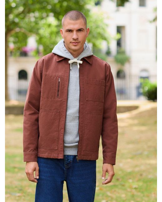 Next Brown Canvas Chore Jacket for men