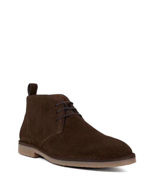Dune Brown Cashed Chelsea Boots for men