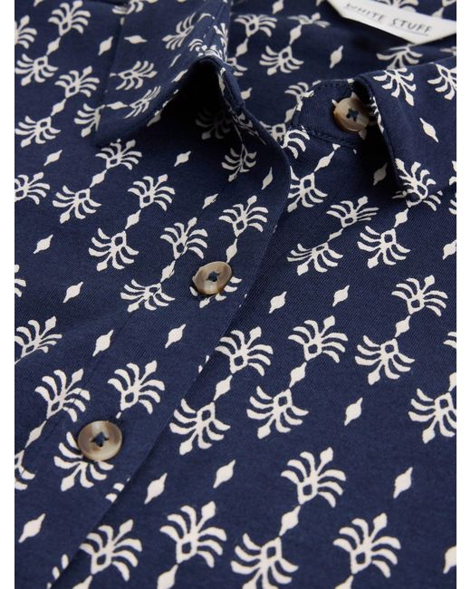 White Stuff Blue Rua Jersey Shirt Dress