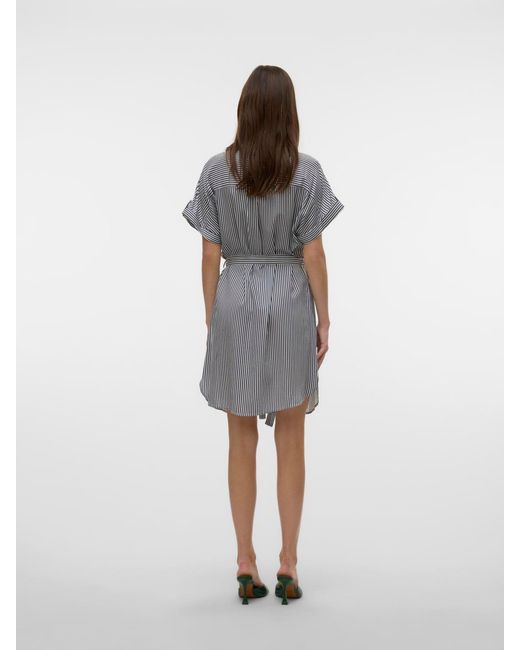 Vero Moda Gray Short Sleeve Shirt Dress
