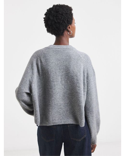 JD Williams Gray Split Hem Cable Jumper