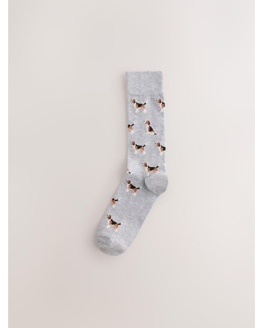 Next Blue Mixed Animals Pattern Socks 5 Pack for men