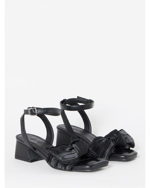 Simply Be Blue Wide Fit Side Bow Low Block Heels