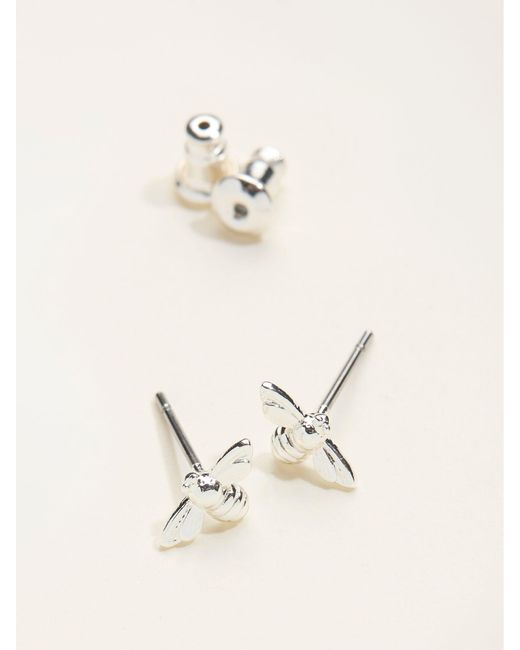FatFace Natural Fatface Bee Stud Earrings