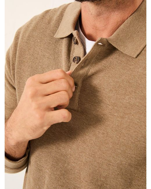 FatFace Natural Fatface Shawford Long Sleeve Polo for men
