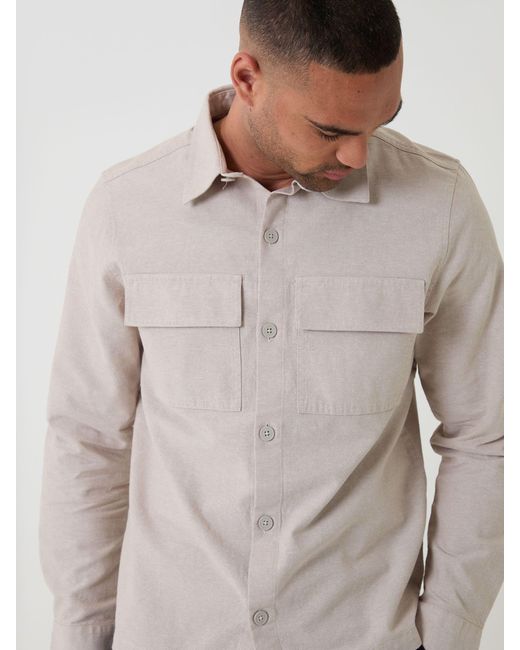 Threadbare Natural Linen Blend Lightweight Shacket for men