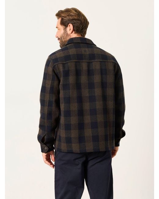 FatFace Black Fatface Milton Wool Mix Bonded Overshirt for men