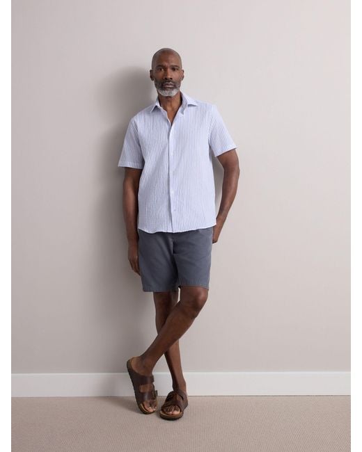 Next White Premium Soft Touch Linen Blend Elasticated Waist Shorts for men