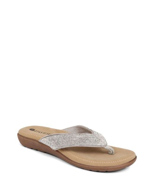 Pavers Metallic Embellished Toe Post Sandals