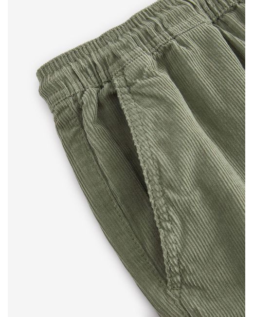 Next Green Corduroy Elasticated Waist Shorts for men