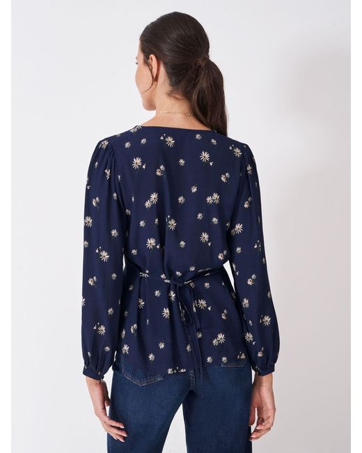 Crew Blue Lola Tie Back Daisy Print Top