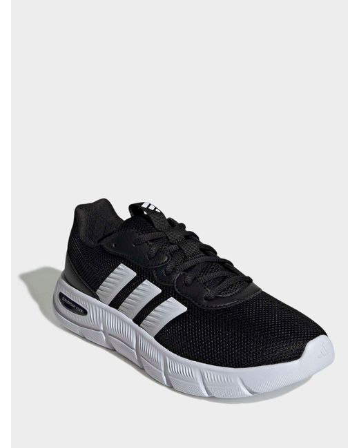 Adidas White Cloudfoam Flex Laceless Wide Fit Trainers