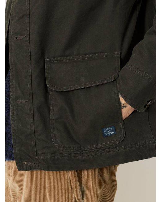 FatFace Green Fatface Khaki Canvas Barn Jacket for men