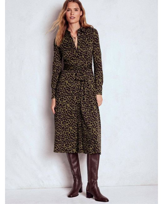 Boden Brown Marcia Jersey Shirt Dress