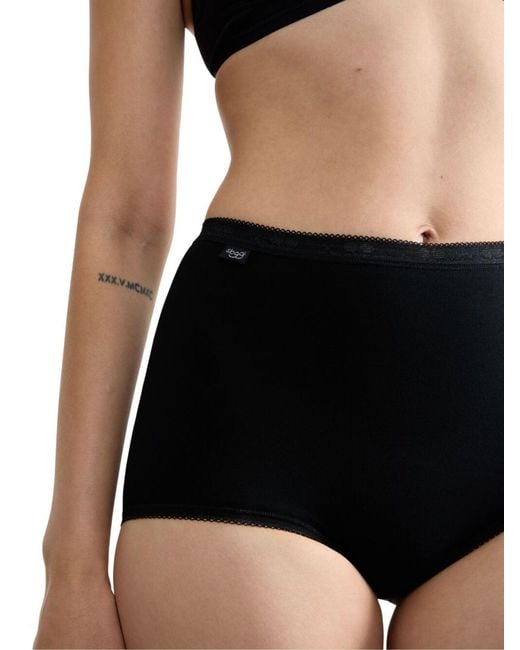 Sloggi Black Basic+ Maxi Knickers 6 Pack