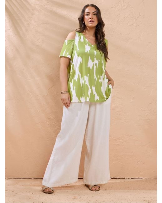 Evans Green Ity Cold Shoulder Top