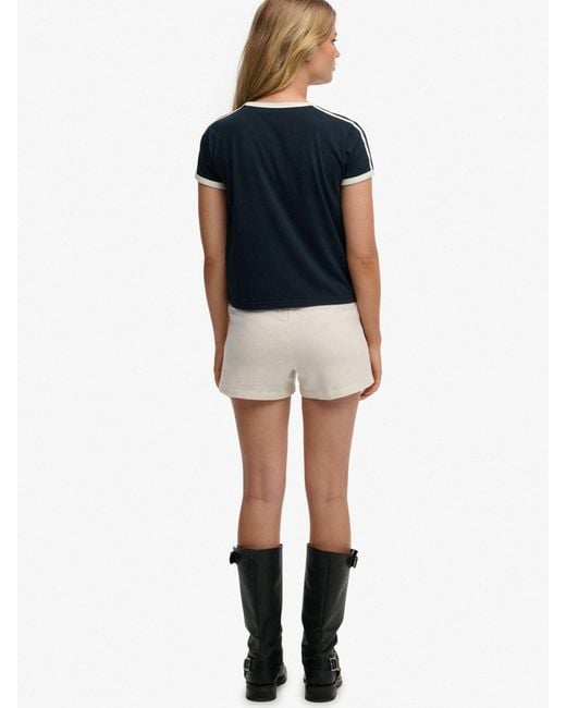 Superdry White Athletic Essential Jersey Script Shorts