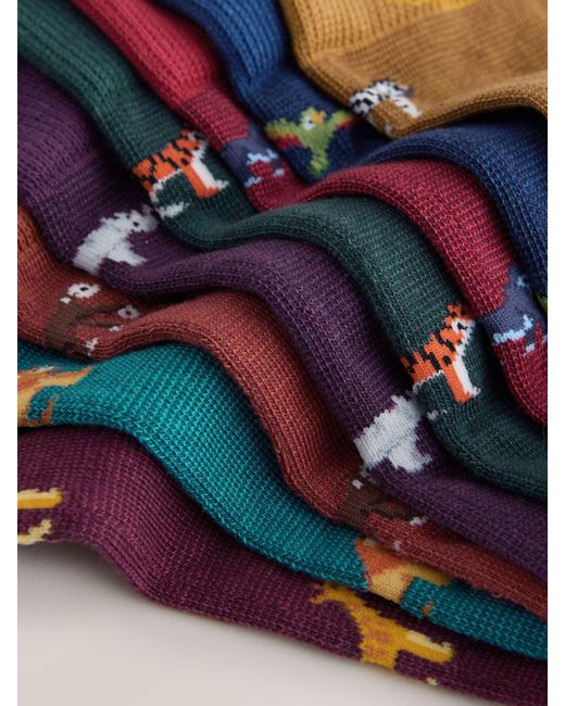 Next Blue Pattern Socks 8 Pack for men