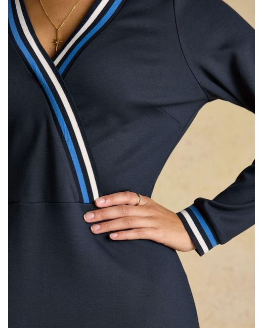 joules blue dress Joules Ladies V Neck Woven Dress - Blue Foulard
