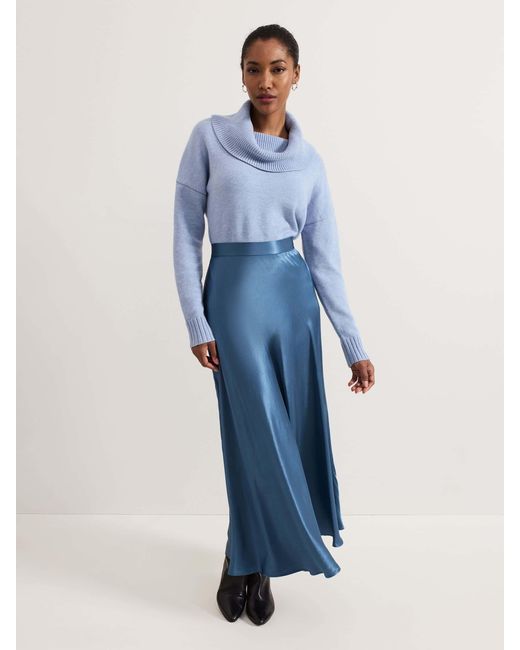 Phase Eight Blue Dara Grobstrickpullover Mit Wasserfallausschnittm
