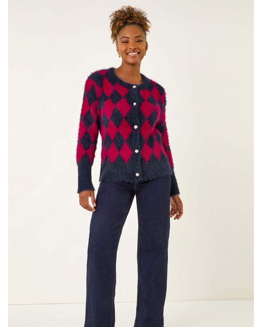 Roman Checkered Buttoned Cardigan