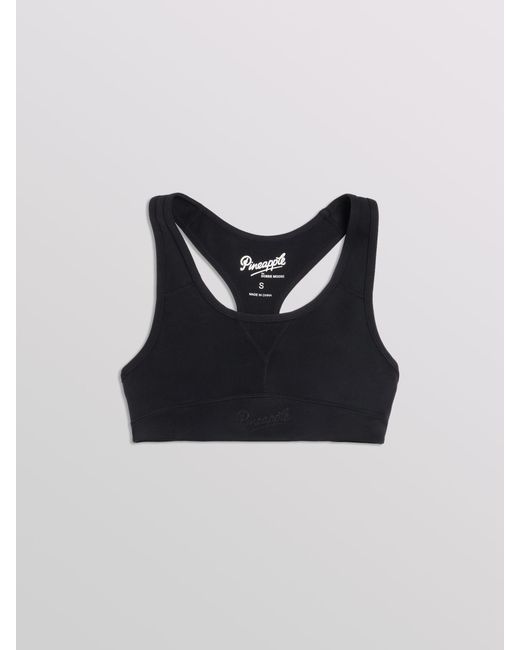 Pineapple Black Super Soft Yoga Panel Bra