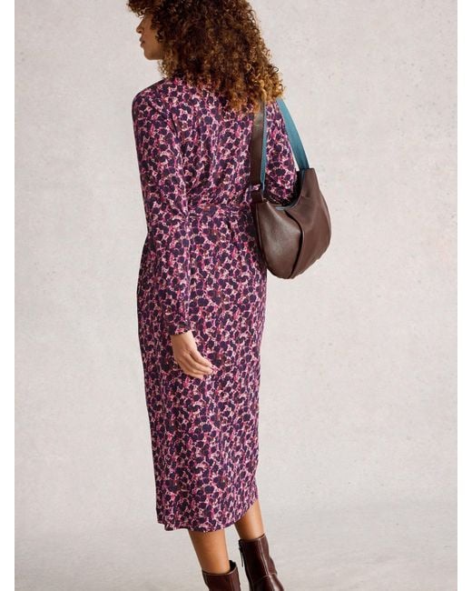 White Stuff Purple Annie Jersey Shirt Dress