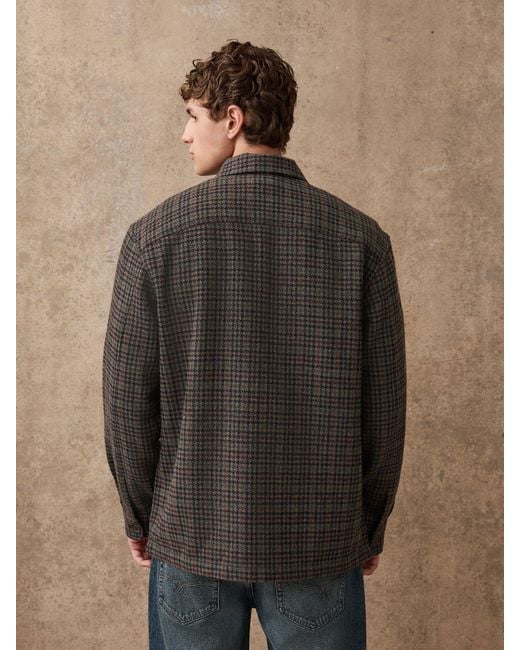Next Gray Houndstooth Check Shacket for men