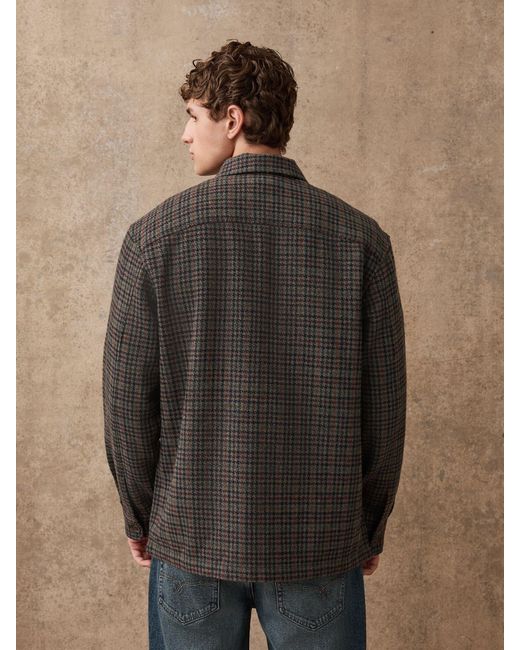 Next Gray Houndstooth Check Shacket for men
