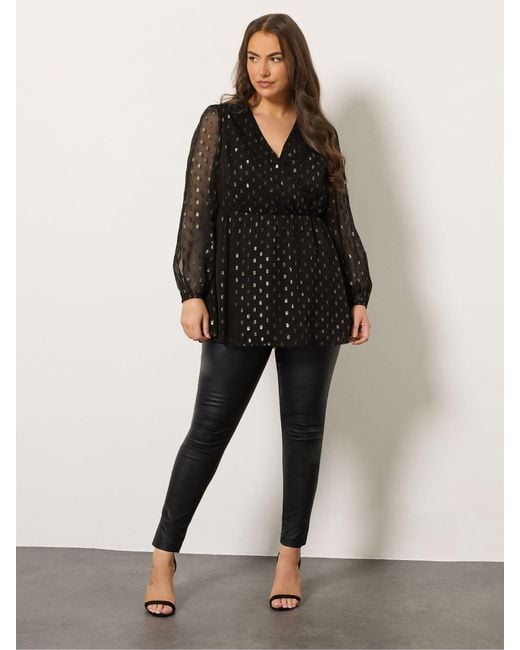 Evans Black Foil Frill Wrap Top