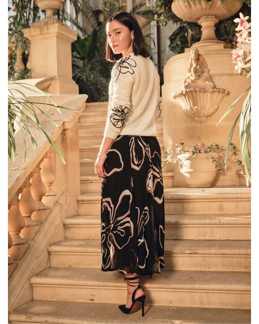 FatFace Brown Fatface Floral Midi Skirt