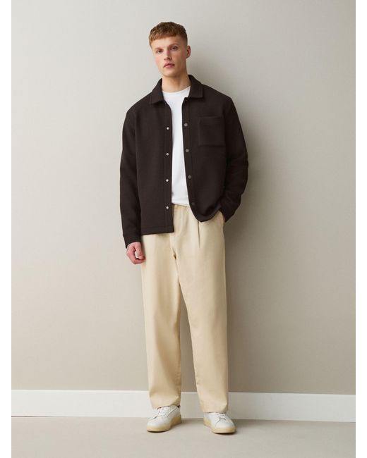Next Black Diagonal Texture Jersey Shacket for men