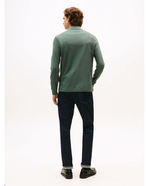 Tommy Hilfiger Green Regular Fit Long Sleeve Polo Shirt for men