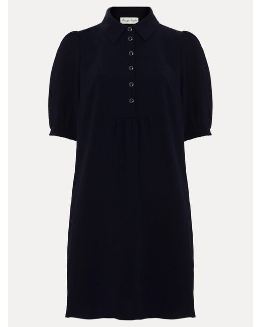 Phase Eight Blue Claudia Button Swing Mini Dress