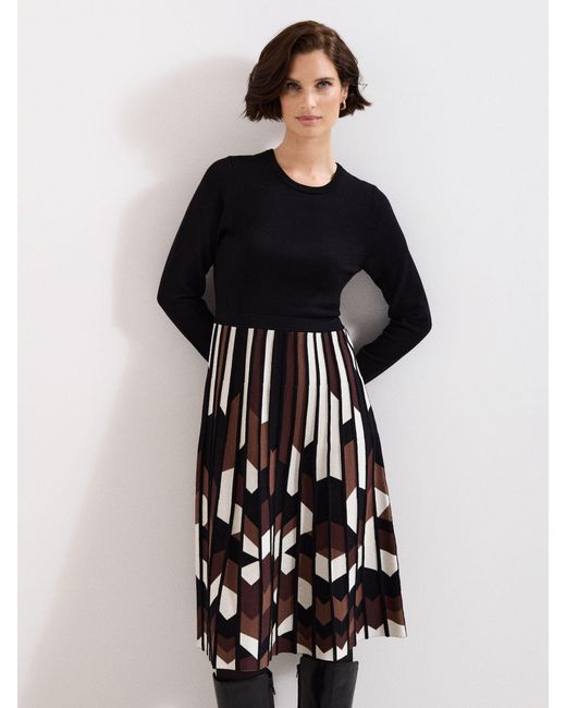 Phase Eight Brown Maci Pleated Dress